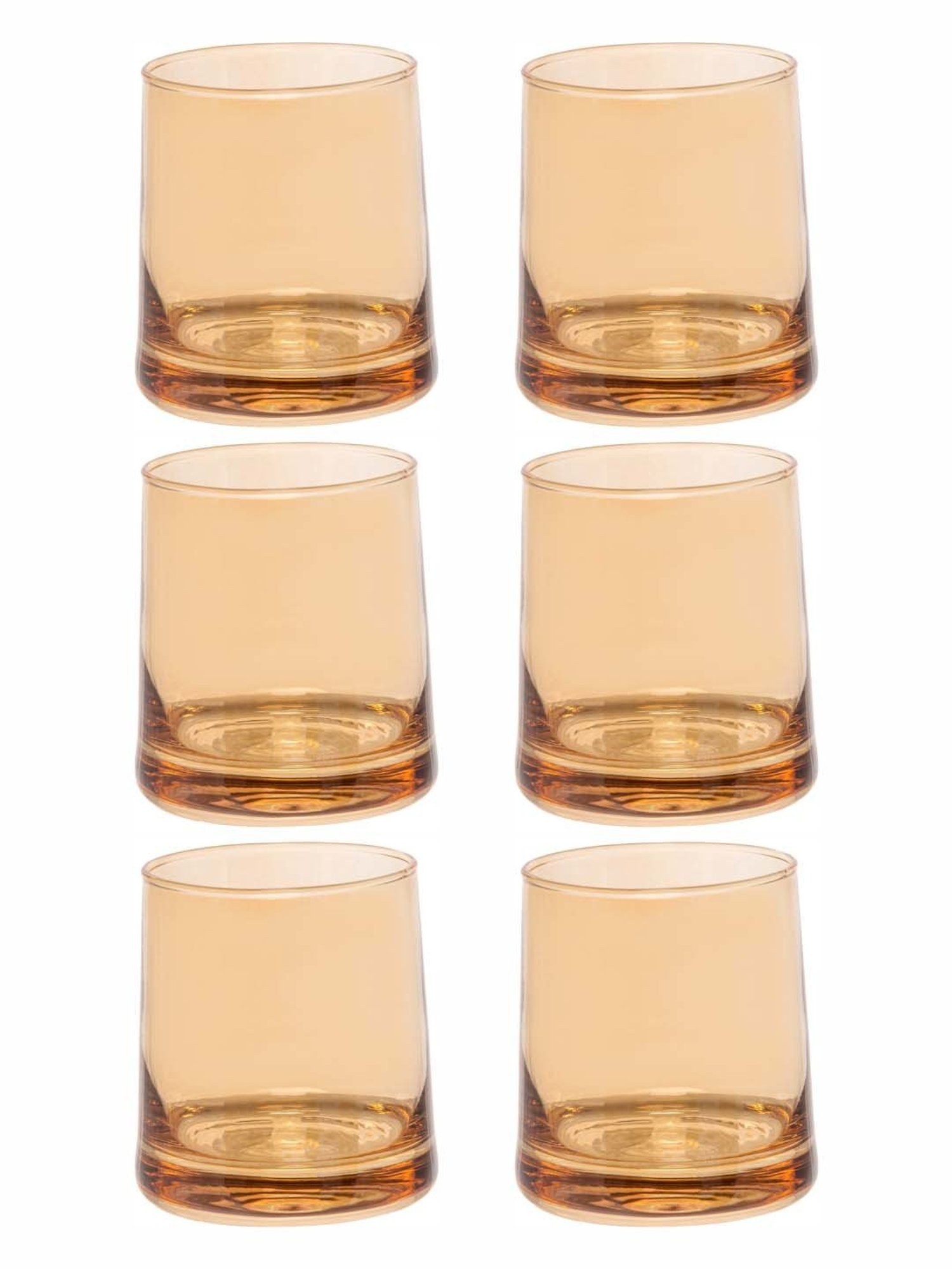 Goodhomes Orange Glass Tumbler (0.26 L) - Set of 6