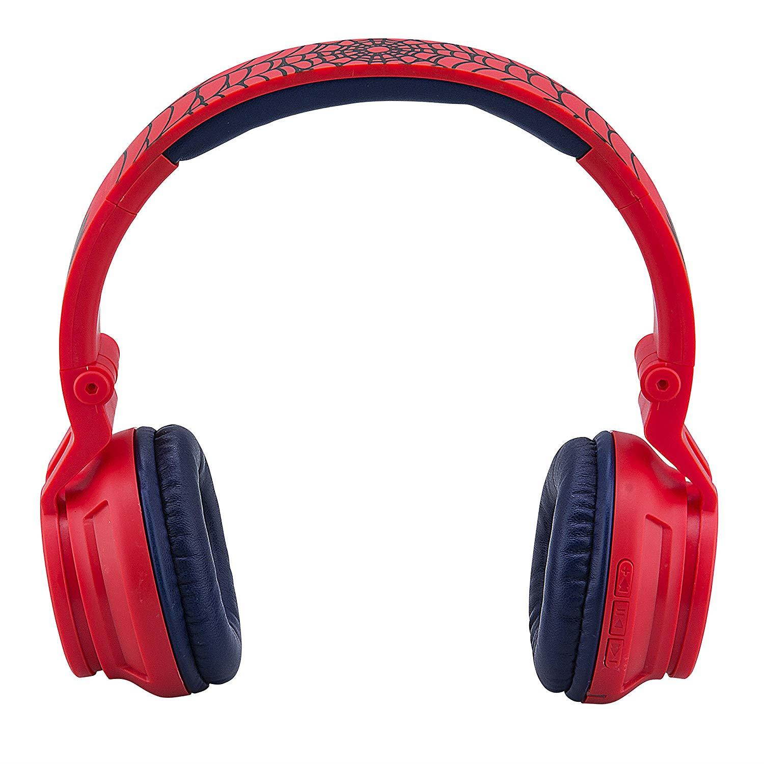 Spiderman Bluetooth Headphones for Kids Wireless Rechargeable Kid Friendly Sound (Spiderman)
