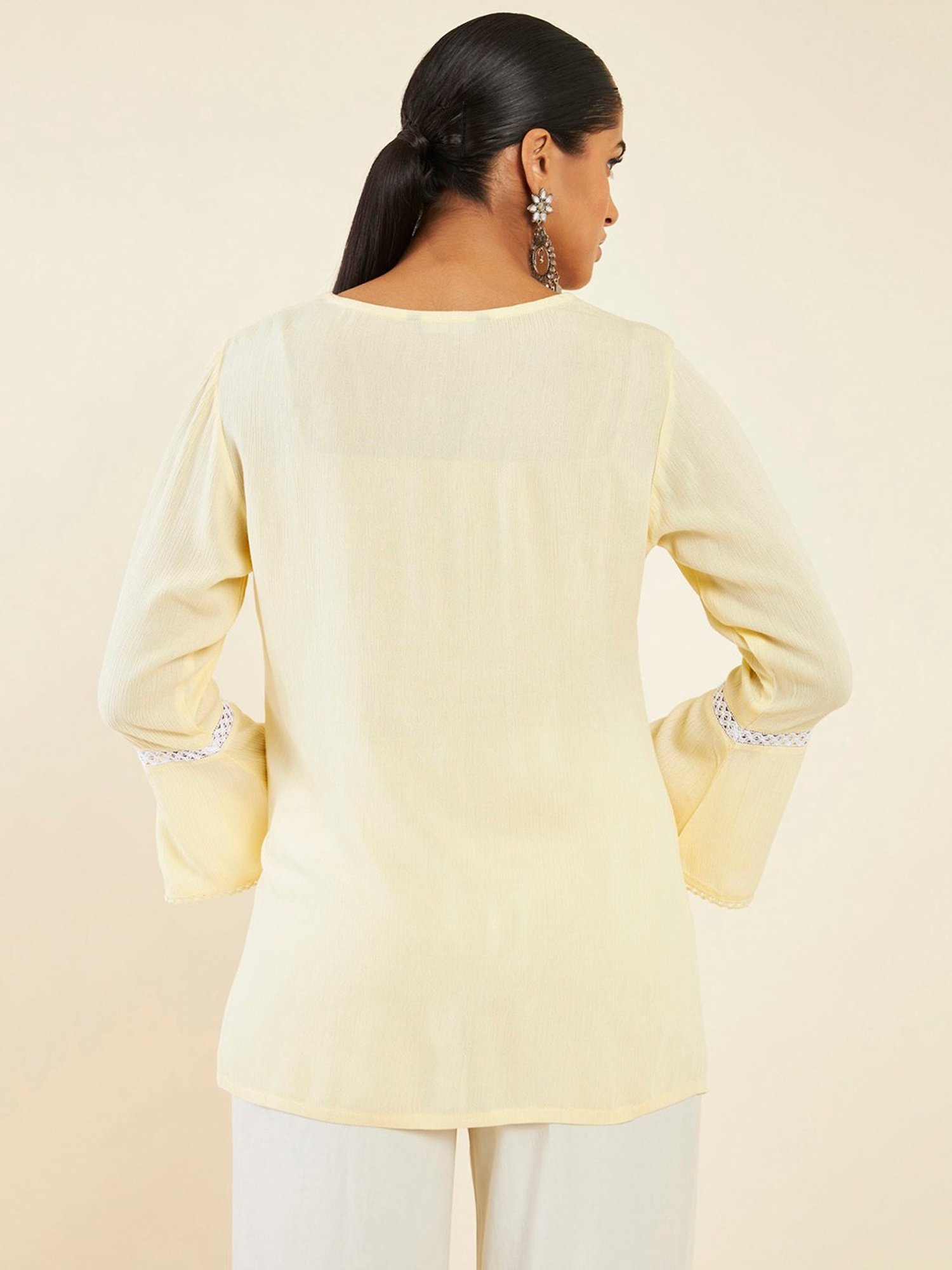 Soch Light Yellow Embroidered Tunic