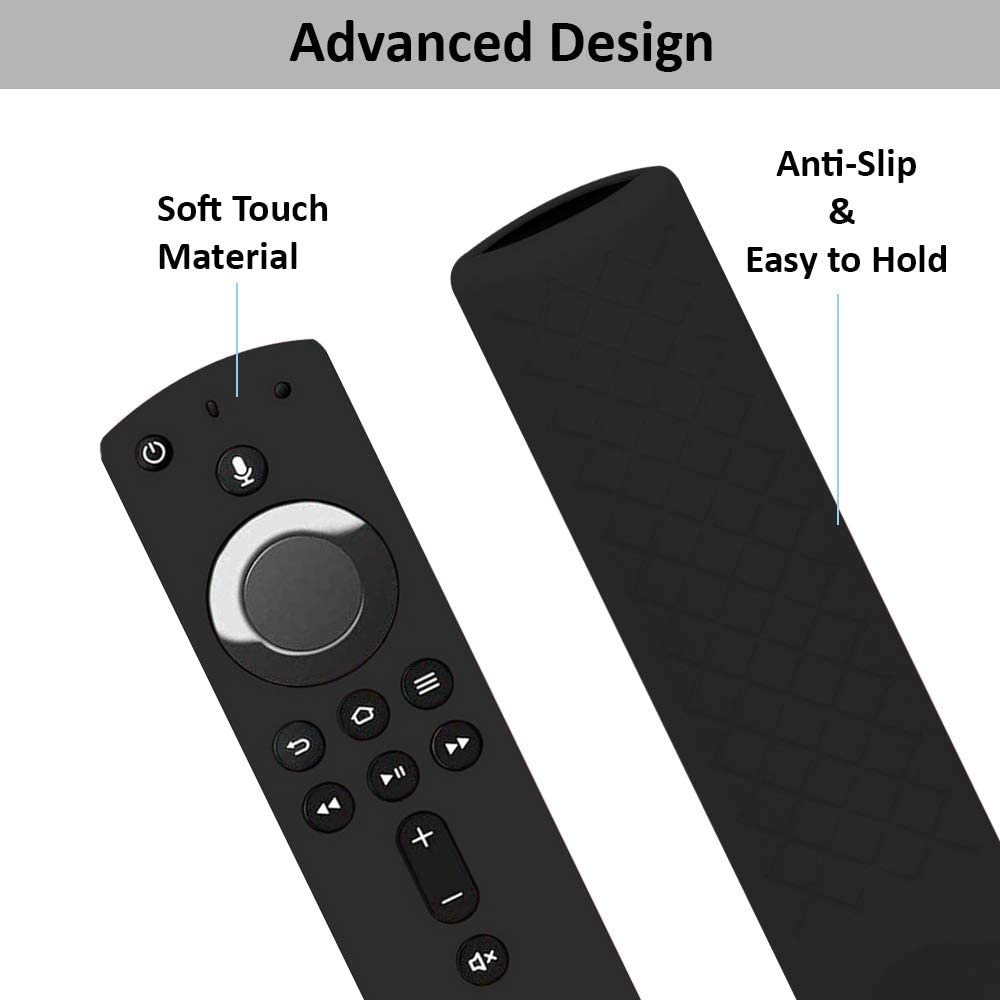 Shockproof Protective Silicone Case/Covers Compatible with All-New Alexa Voice Remote for Fire TV Stick 4K, Fire TV Stick (2nd Gen), Fire TV (3rd Gen) - Black