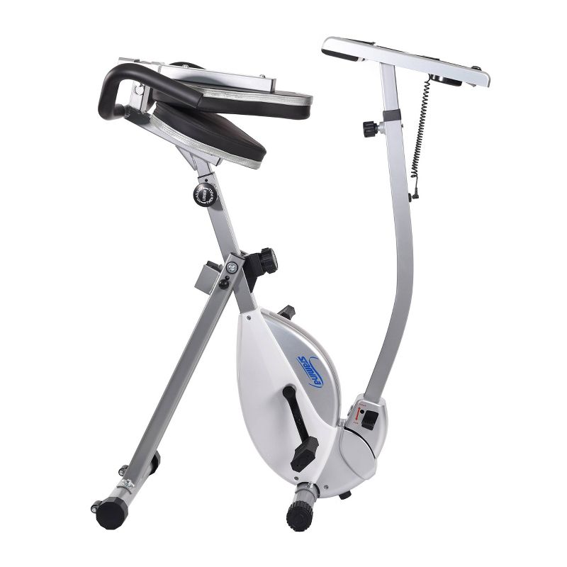 Stamina 2-in-1 Recumbent Cycling Workstation/Standing Desk - Chalk White