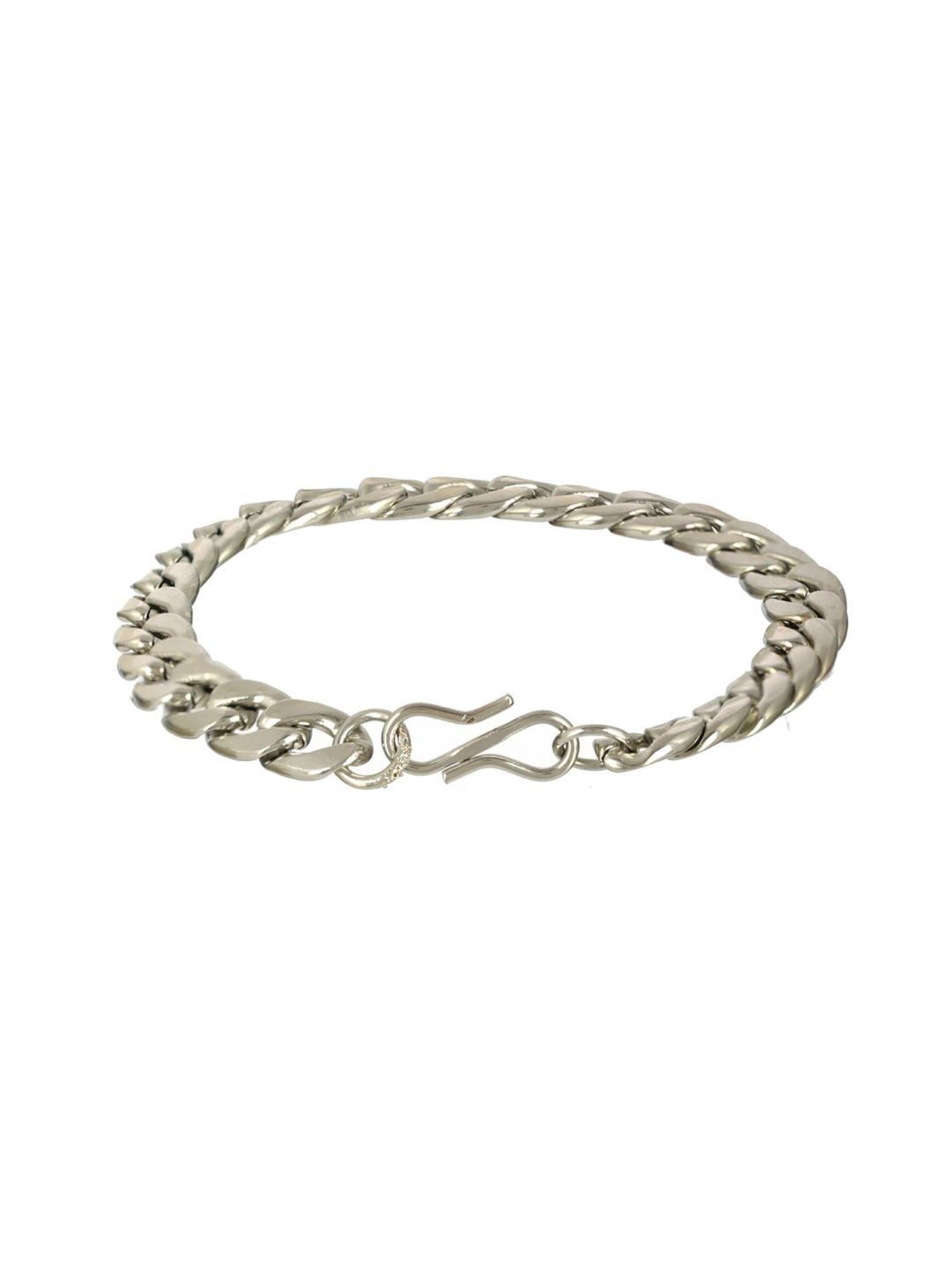Bold by Priyaasi Curb Chain Silver-Plated Link Bracelet for Men