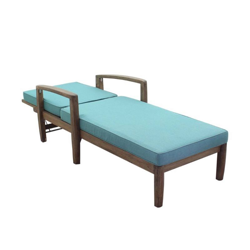 Avalon FSC Teak Chaise Lounge - Gray - Courtyard Casual