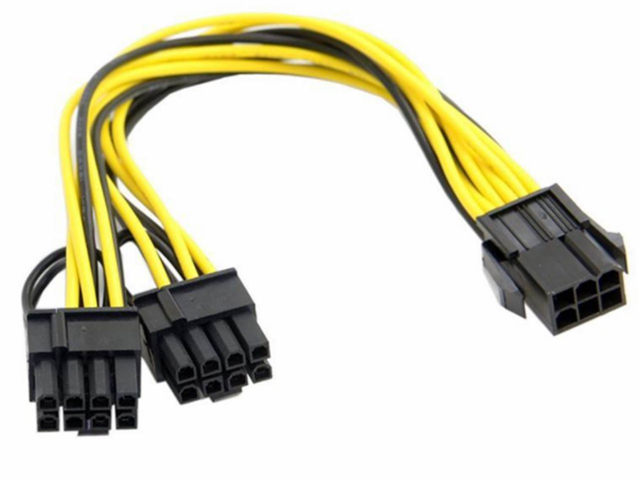 6 inch Dual PCIe 8pin(6+2) to 6pin PCI-E Power Adapter Cable for GPU Power Supply,PCIe 6-pin to 2 x PCIe 8pin Ethereum Mining Video Card to PSU Power Cable ZVVN