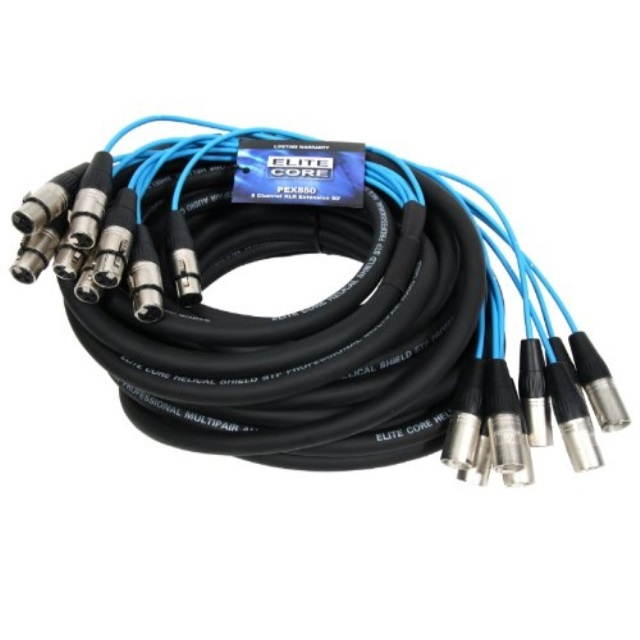 Elite Core PEX850 8 Channel 50' Fan To Fan XLR Extension Snake Cable