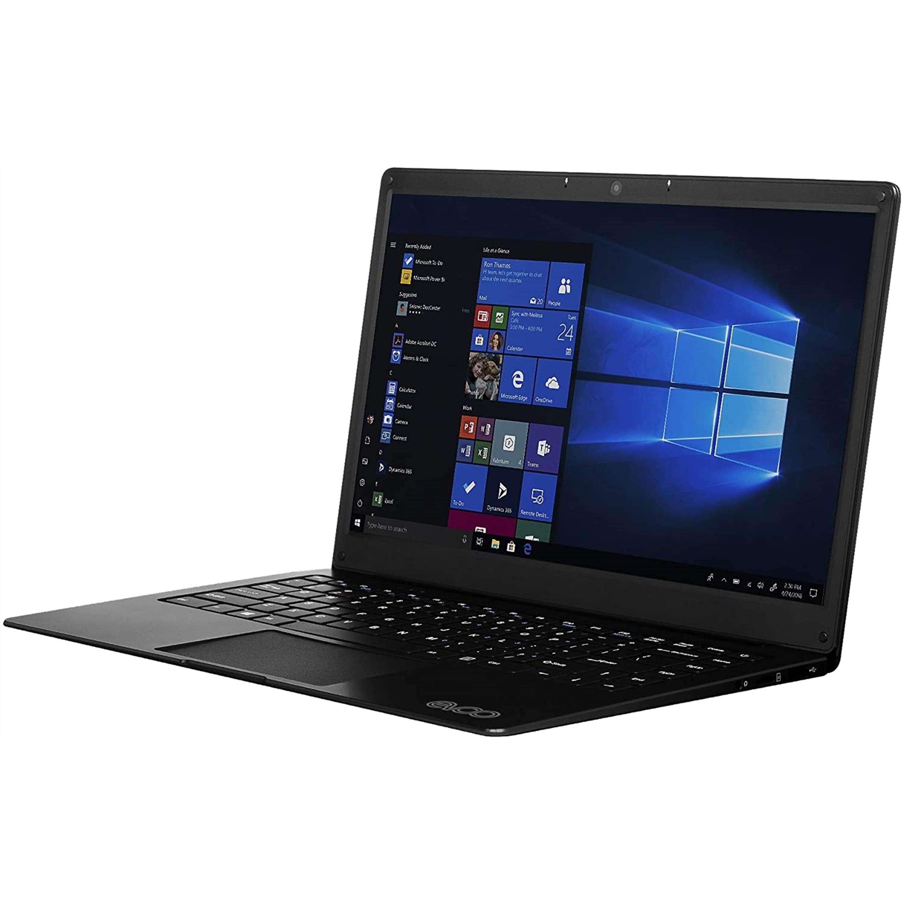 EVOO Ultra Thin (EVC141-6BK) Laptop, 14.1" FHD Display, Intel Celeron N3350 Upto 2.4GHz, 4GB RAM, 64GB eMMC, Micro HDMI, Card Reader, Wi-Fi, Bluetooth, Windows 10 Home S
