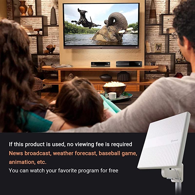 Flat-Panel HDTV Antenna Outdoor, 360&deg; Omni-Directional Amplified TV Antenna for VHF/UHF,Built-in 4G LTE Filter,Support 4K 1080p Channels & All Older TV's for Outdoor,16ft Coaxial Cable