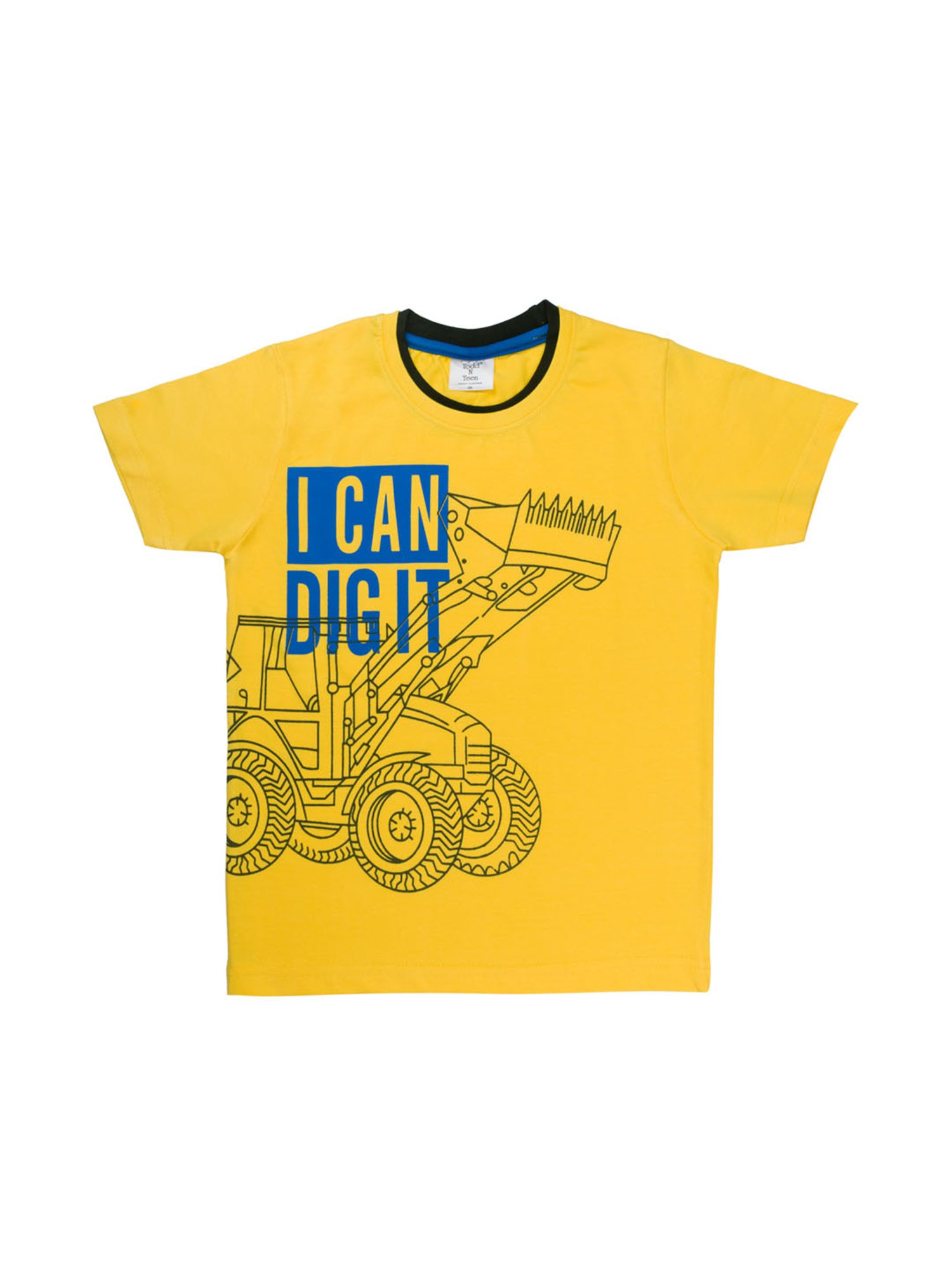Todd N Teen Kids Printed Yellow & Black T-Shirt with Shorts