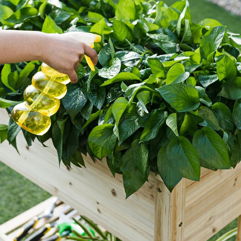 COSTWAY Raised Garden Planter Bed Box Stand Wood Elevated Planter w/Shelf 36''x16''x32''