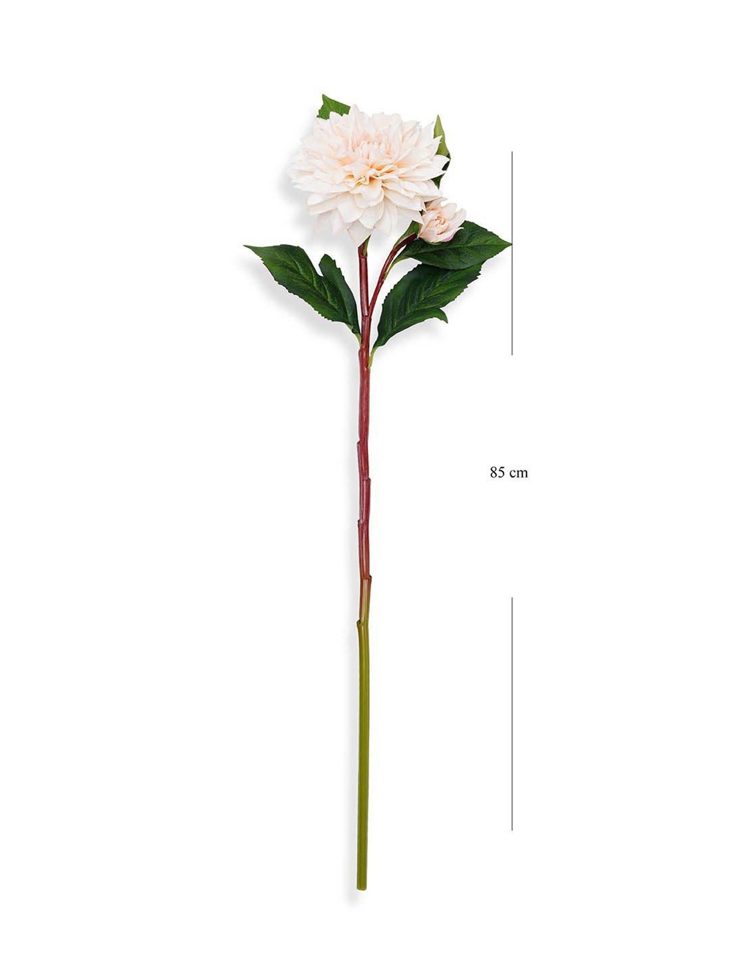 Pure Home and Living White Plastic Artificial Dahlia Flower Stem
