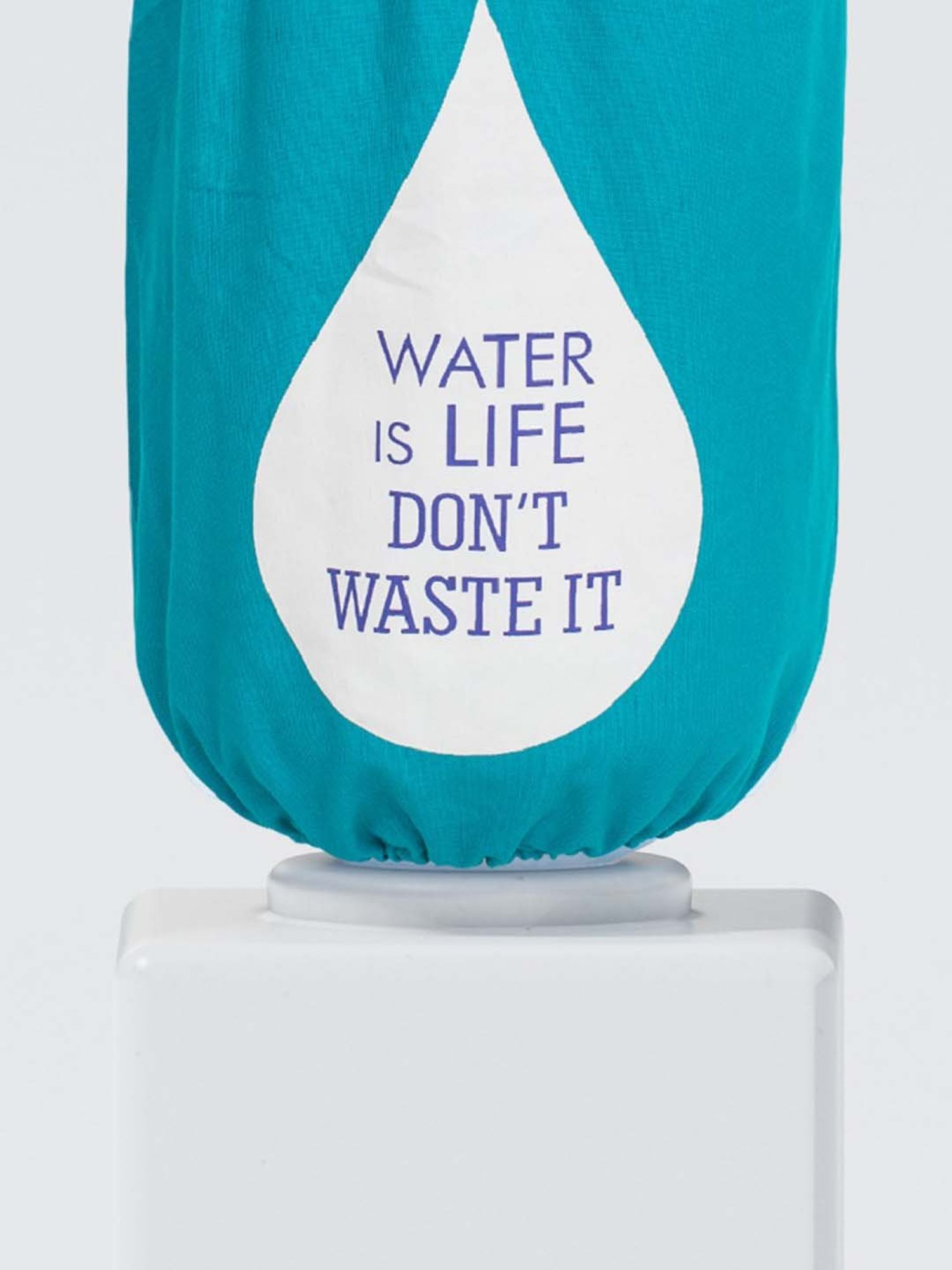 Swayam Aqua & White Cotton 20 Litre Water Dispenser Bottle Cover - Set of 1