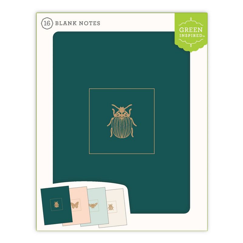 16ct Assorted Blank Note Cards Bugs