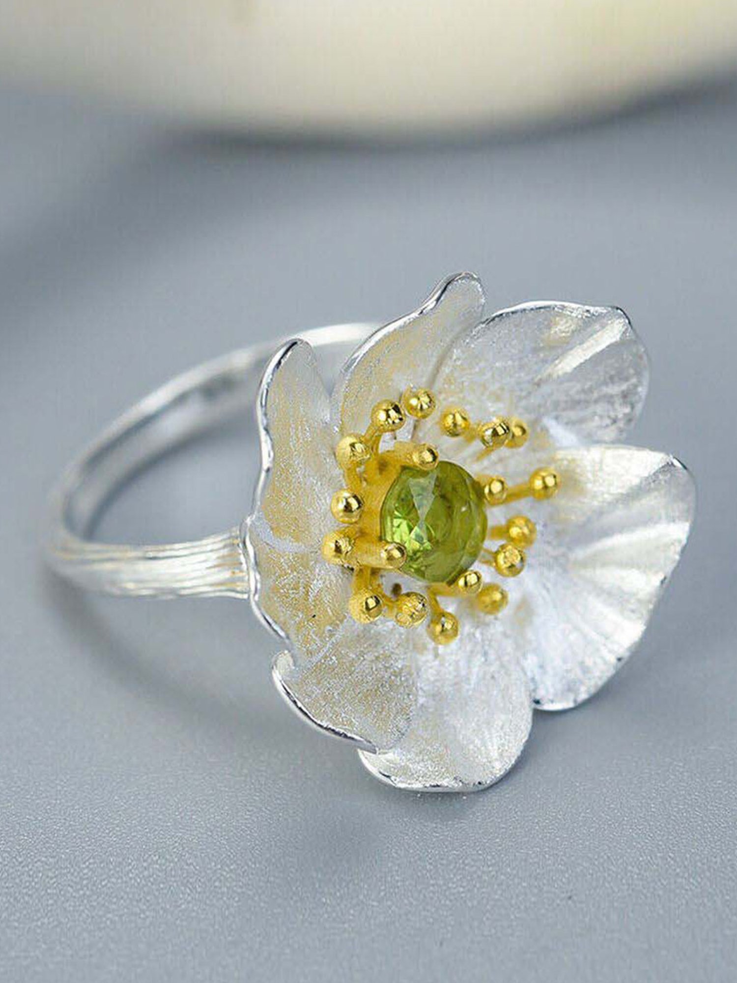 Rihi by P.C. Chandra Jewellers 925 Silver Pansy Ring for Women & Girls