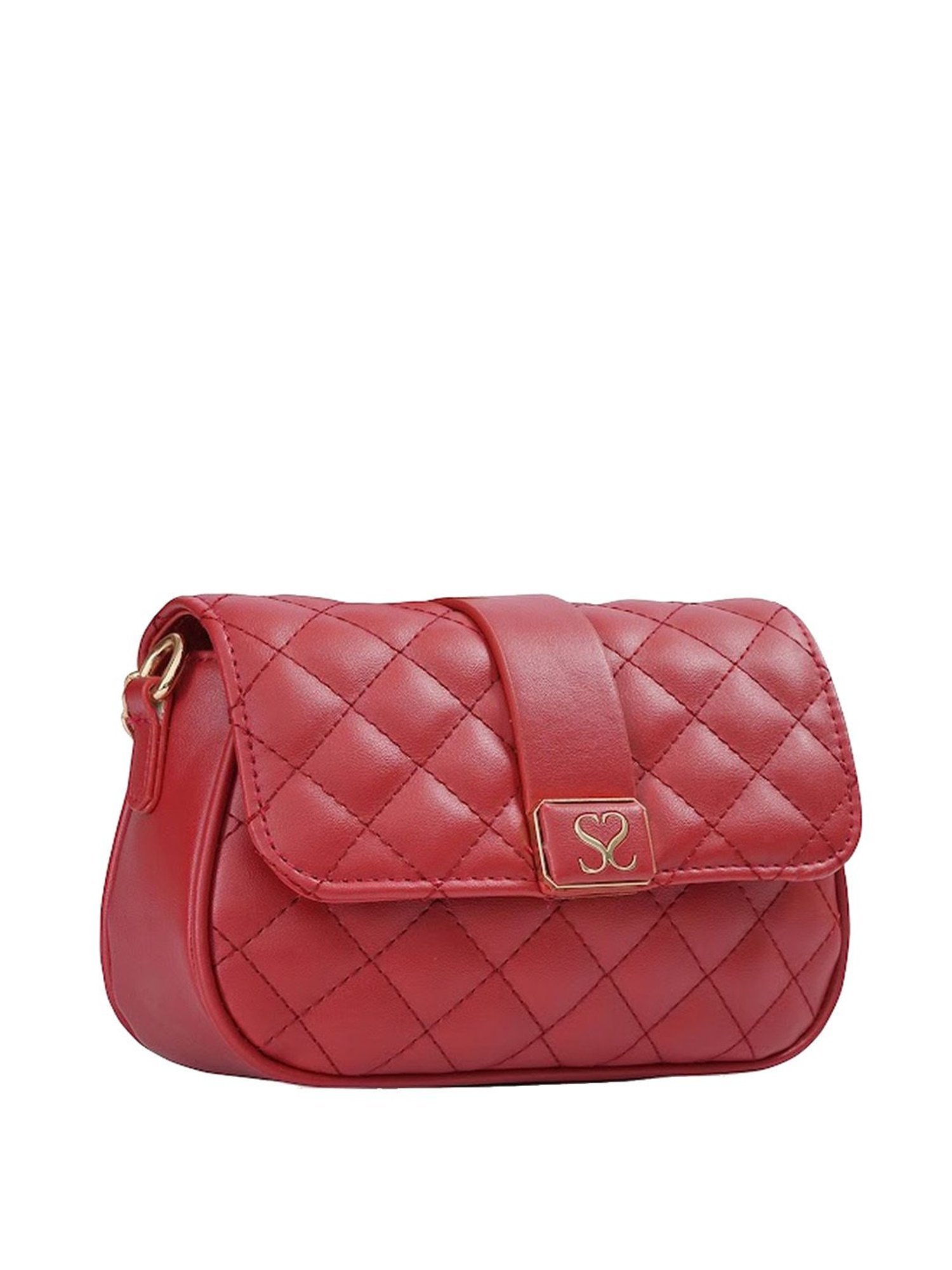 Sugarush Anny Red PU Quilted Sling Handbag