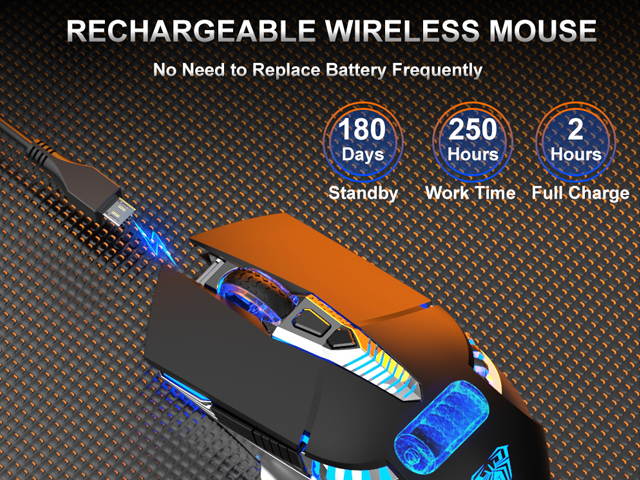 AULA SC200 Wireless Rechargeable Mouse 7 Buttons Bluetooth3.0/5.0 USB 3 Modes Optical Ergonomic Mouse Gamer for Desktop Laptop