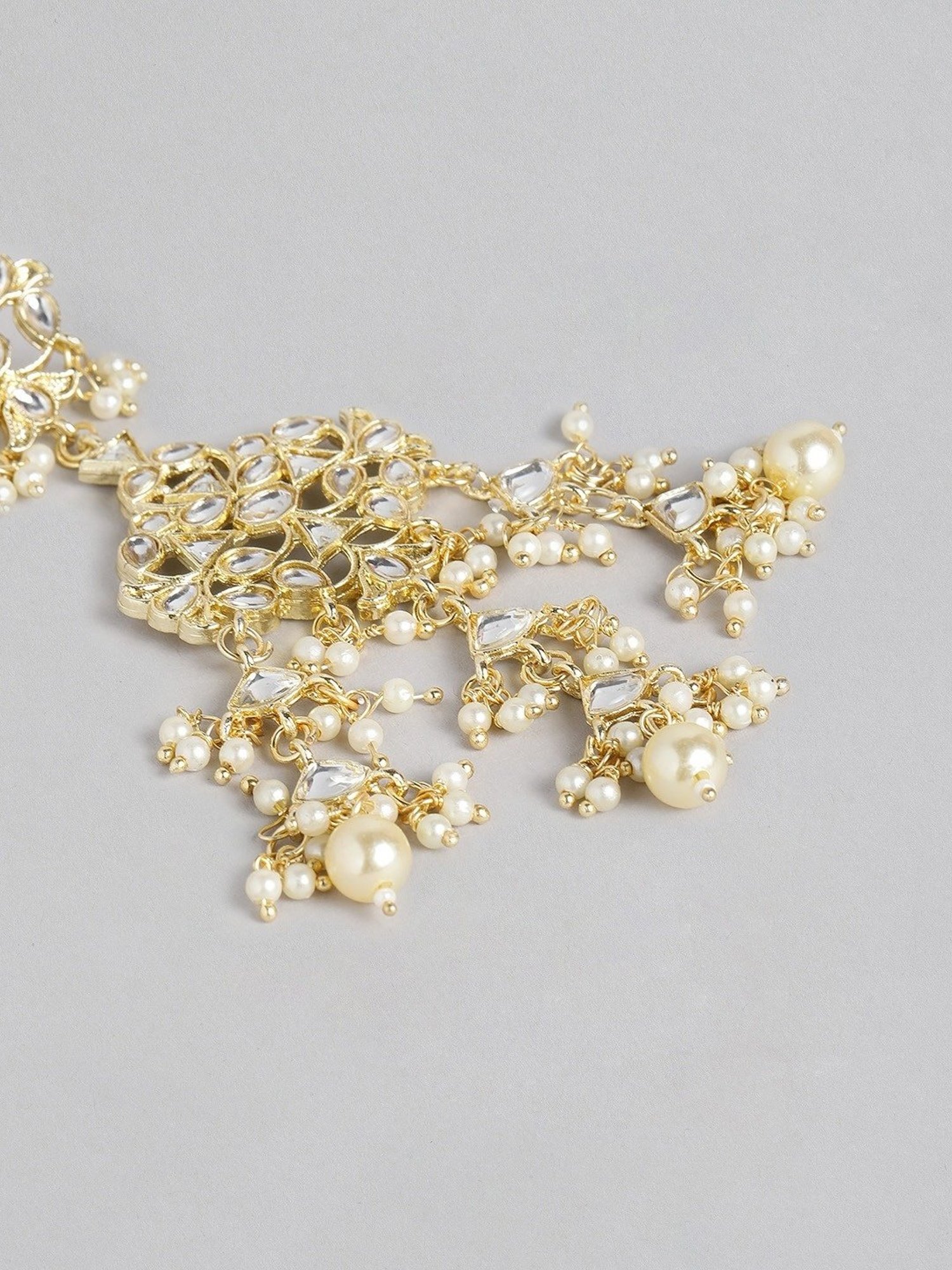 Zaveri Pearls Gold Tone Ethnic Kundan Choker Necklace & Earring Set-ZPFK10485