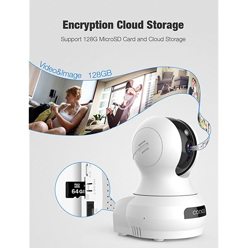 Indoor Camera, 1080P Pan/Tilt Baby Monitor with Camera and Audio,Pet Camera with Motion Detection,Two-Way Audio,Night Vision,Cloud and Local Storage,WiFi Camera