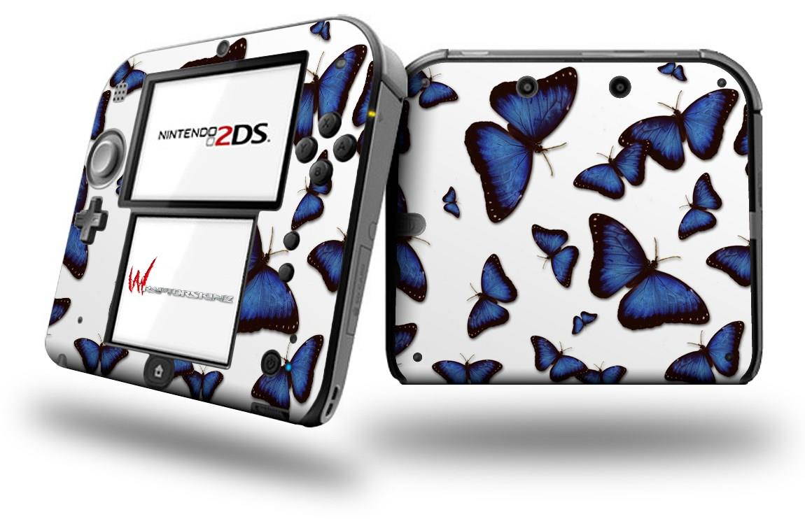 Butterflies Blue - Decal Style Vinyl Skin fits Nintendo 2DS
