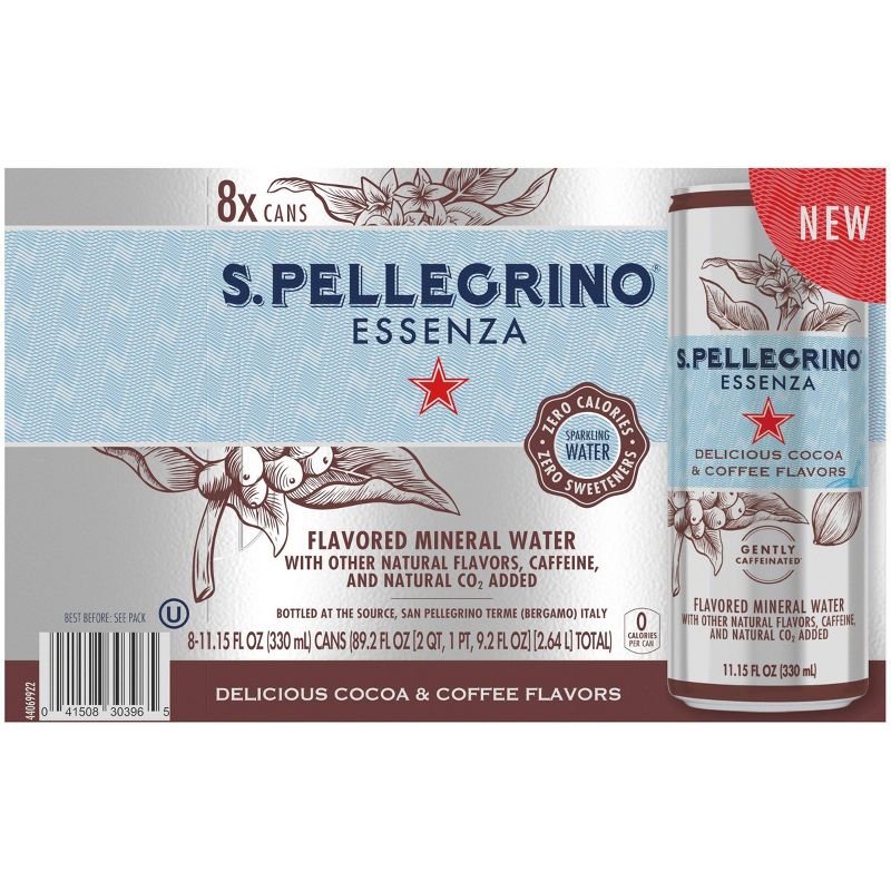 S.Pellegrino Essenza Delicious Cocoa & Coffee Flavors - 8pk/11.15 fl oz Cans