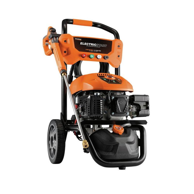 Generac 7132 3100 PSI/2.5 GPM Gas Pressure Washer Li-Ion Electric Start with PowerDial Spray Gun, 25 ft. Hose and 4 Nozzles