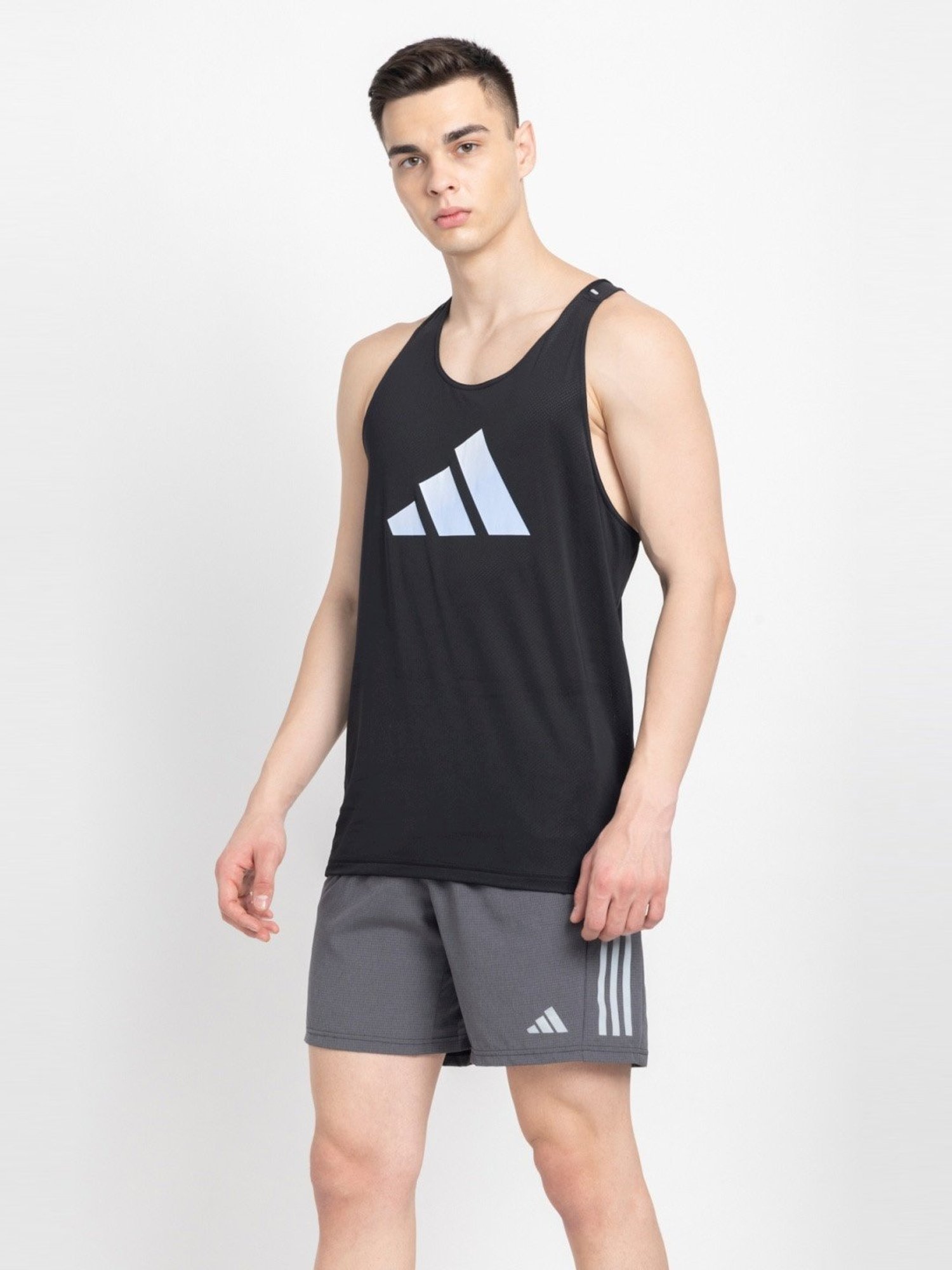 Adidas Black Regular Fit Printed Tank Tee
