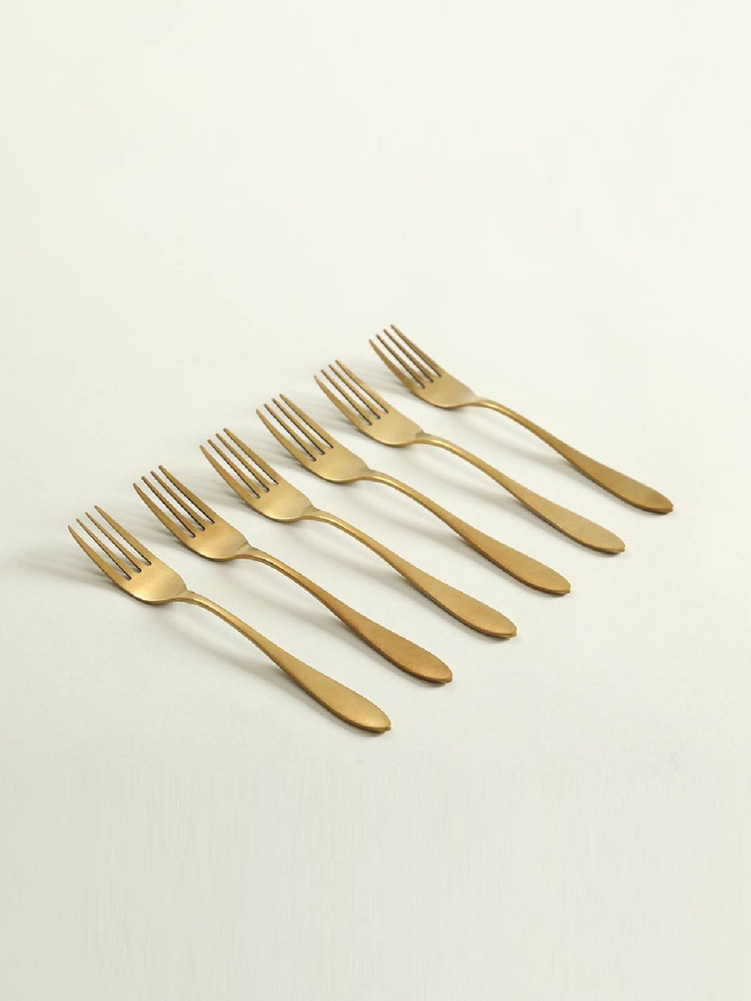 Home4U Elio Gold Stainless Steel Dinner Fork (6 Pcs)