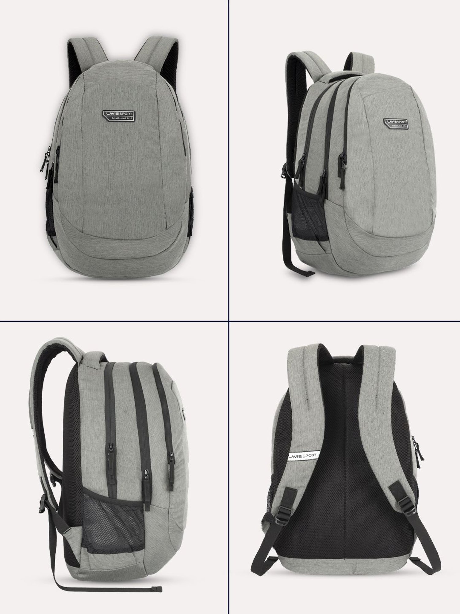 Lavie Sport Peak Grey Polyester Solid Laptop Backpack - 34 Ltrs
