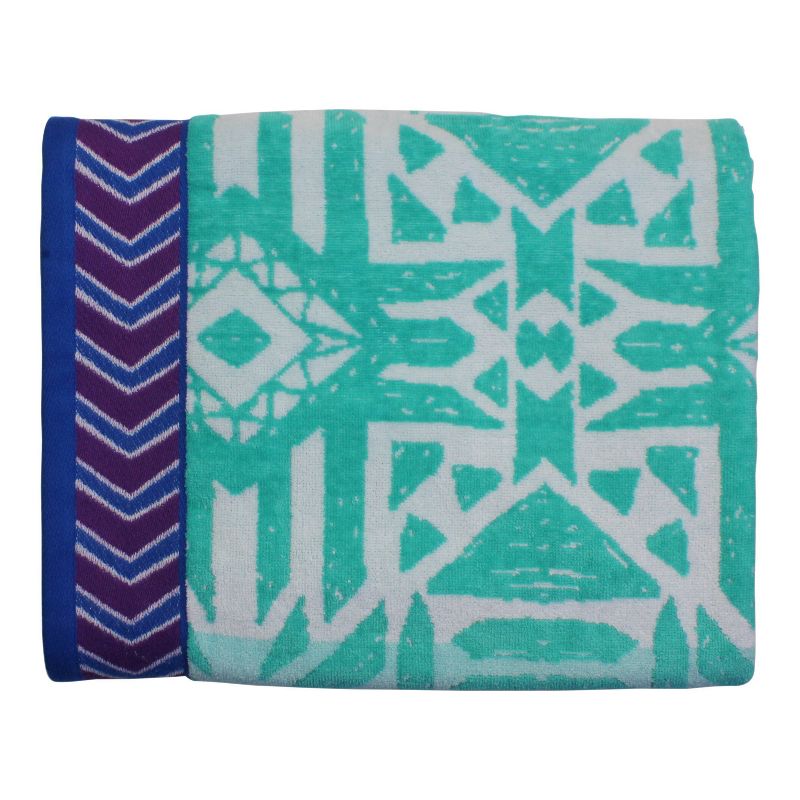 Jacquard Yarn Dye Beach Towel - Peach & Oak