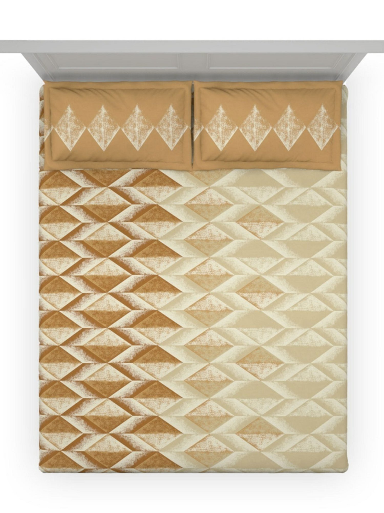 DDecor Abstract Brown 144 TC Cotton Queen Bedsheet with 2 Pillow covers