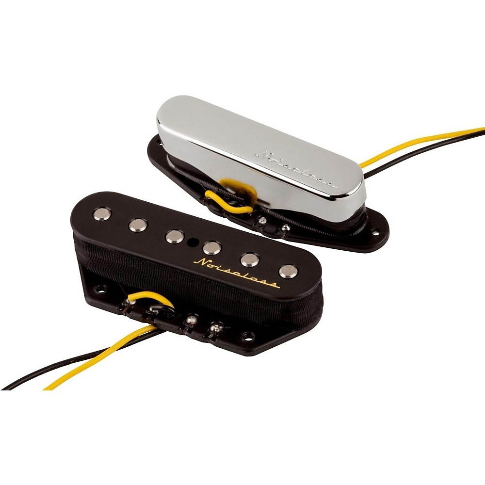 Fender Vintage Noiseless Telcaster Custom Shop Pickups, Set of 2 - Black/Chrome