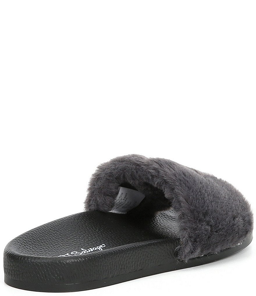 PJ Salvage Faux Fur Fuzzy Feet Slippers
