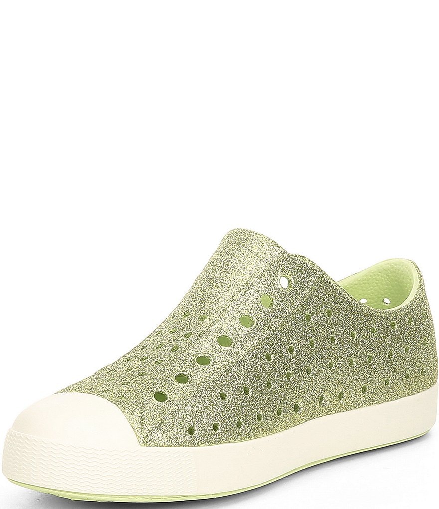 Native Girls' Jefferson Bling Glitter Perforated Slip-On Sneakers (Toddler)