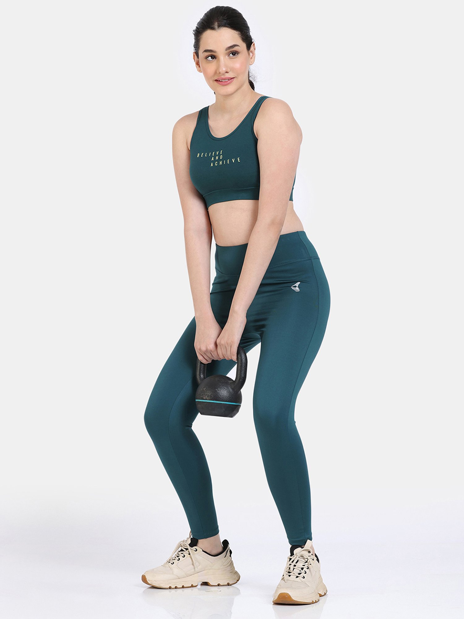Zelocity by Zivame Green Sports Bra With Removable Padding