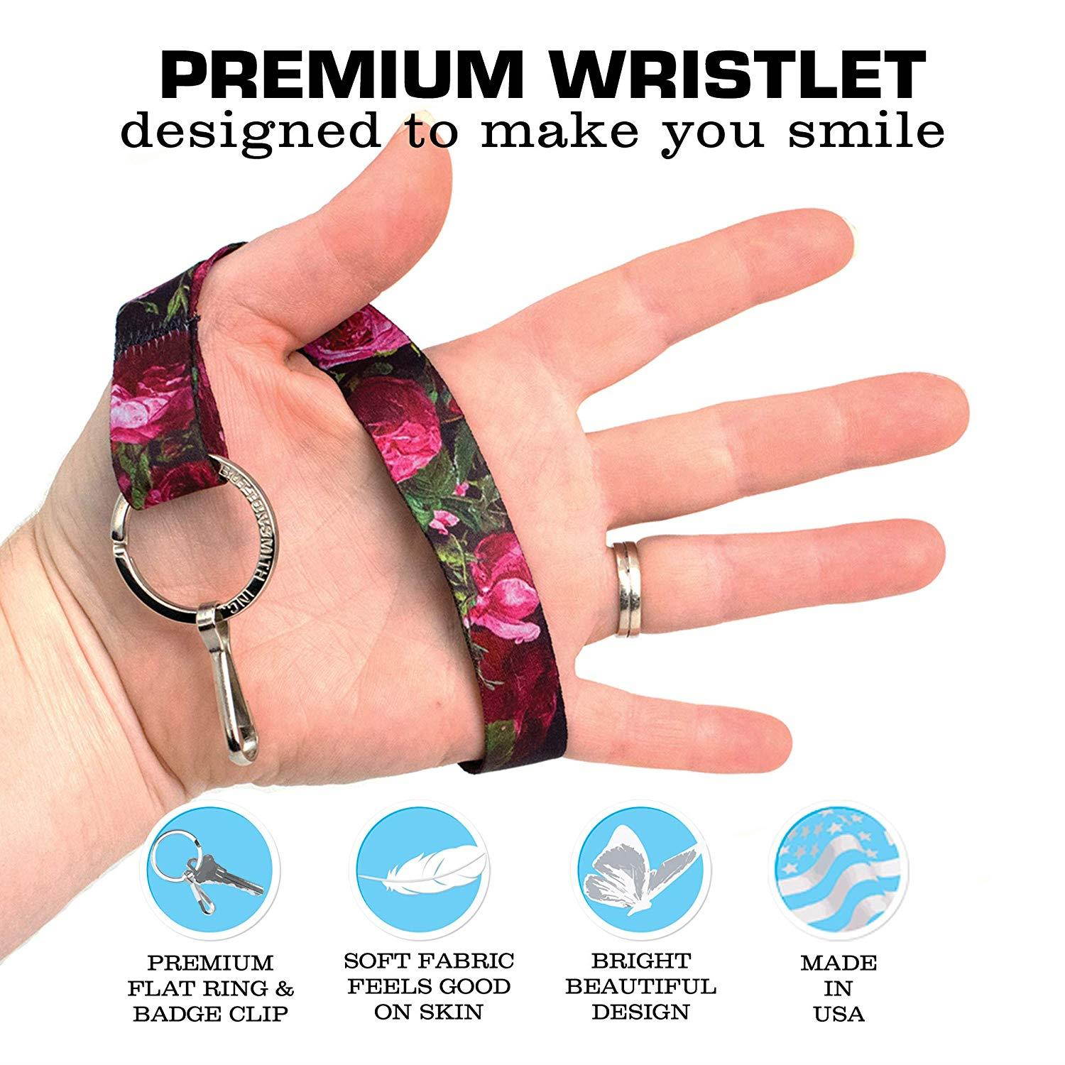 Buttonsmith Waldmueller Roses Premium Wristlet - Made in USA