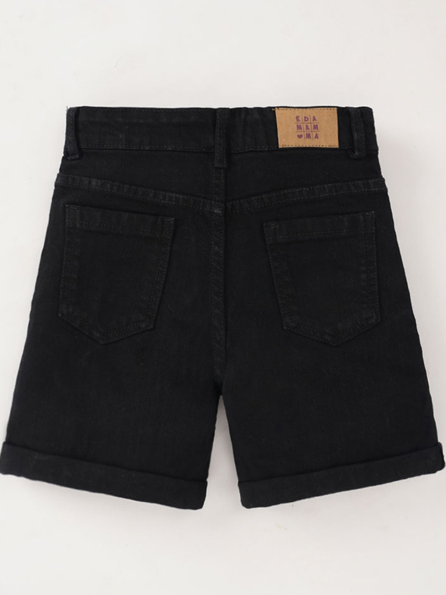 Ed-a-Mamma Kids Black Cotton Regular Fit Shorts
