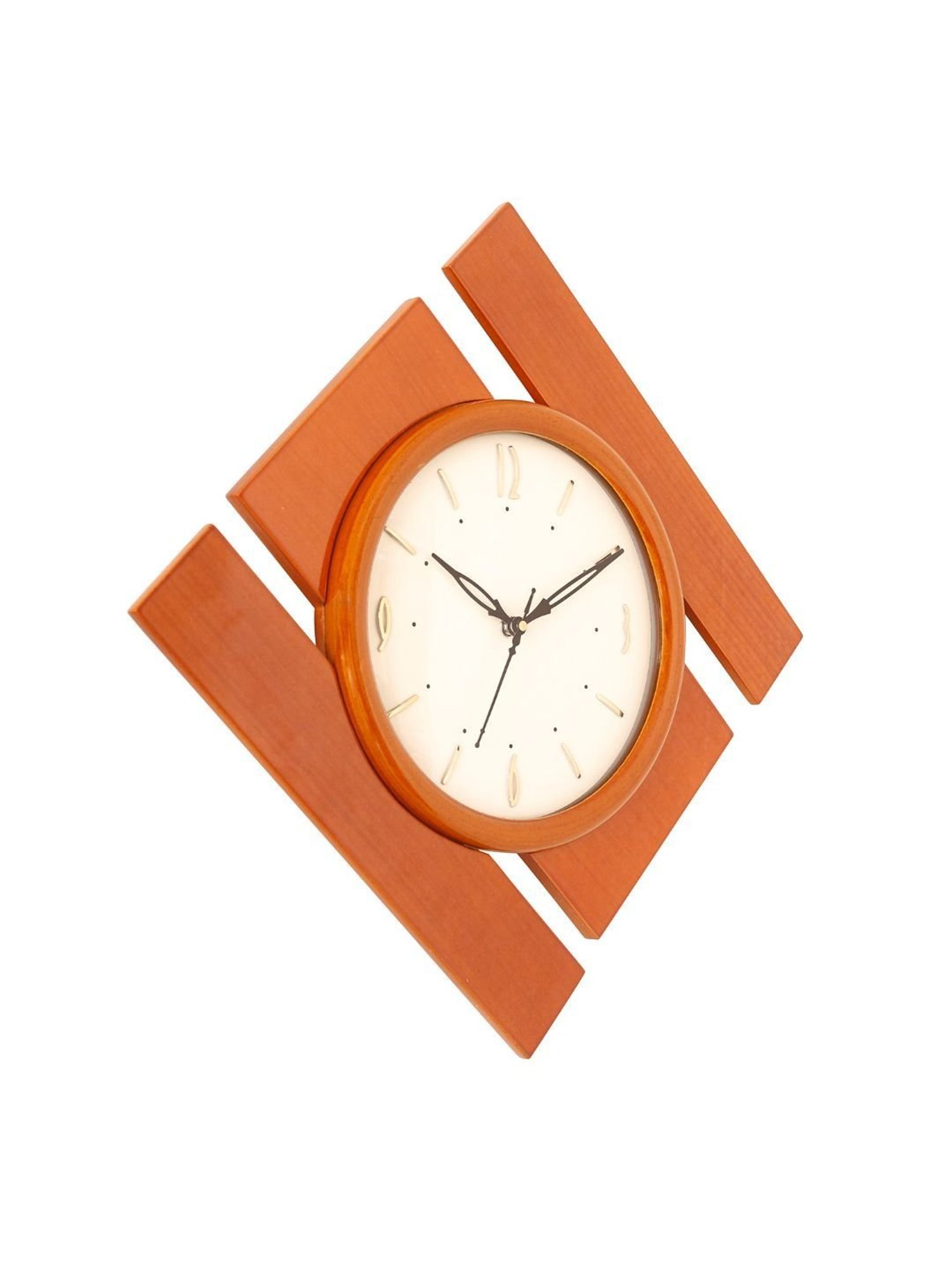 CHRONIKLE Elegant Tan Wood Wall Clock