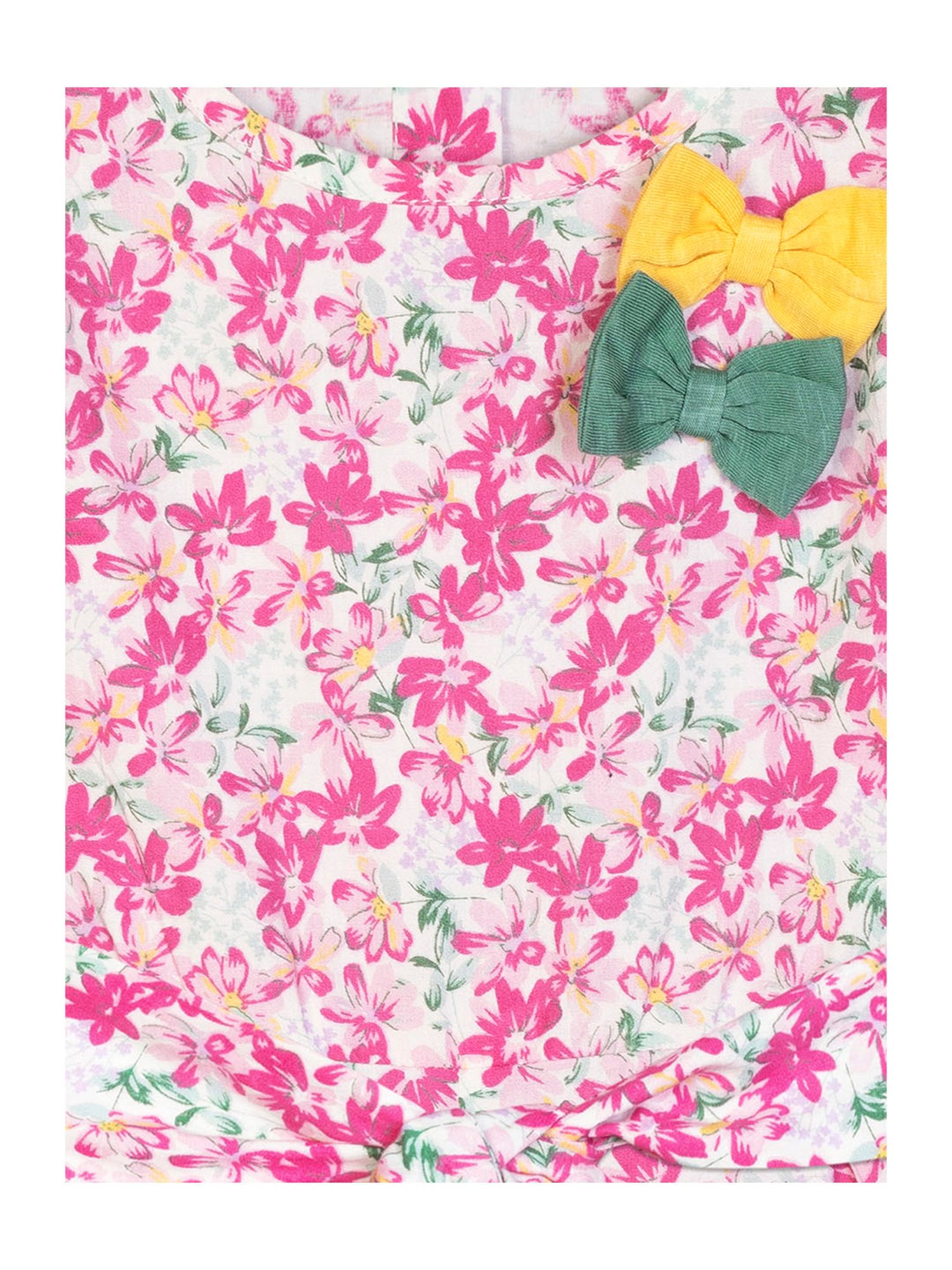 Budding Bees Kids White Floral Print Jumpsuit