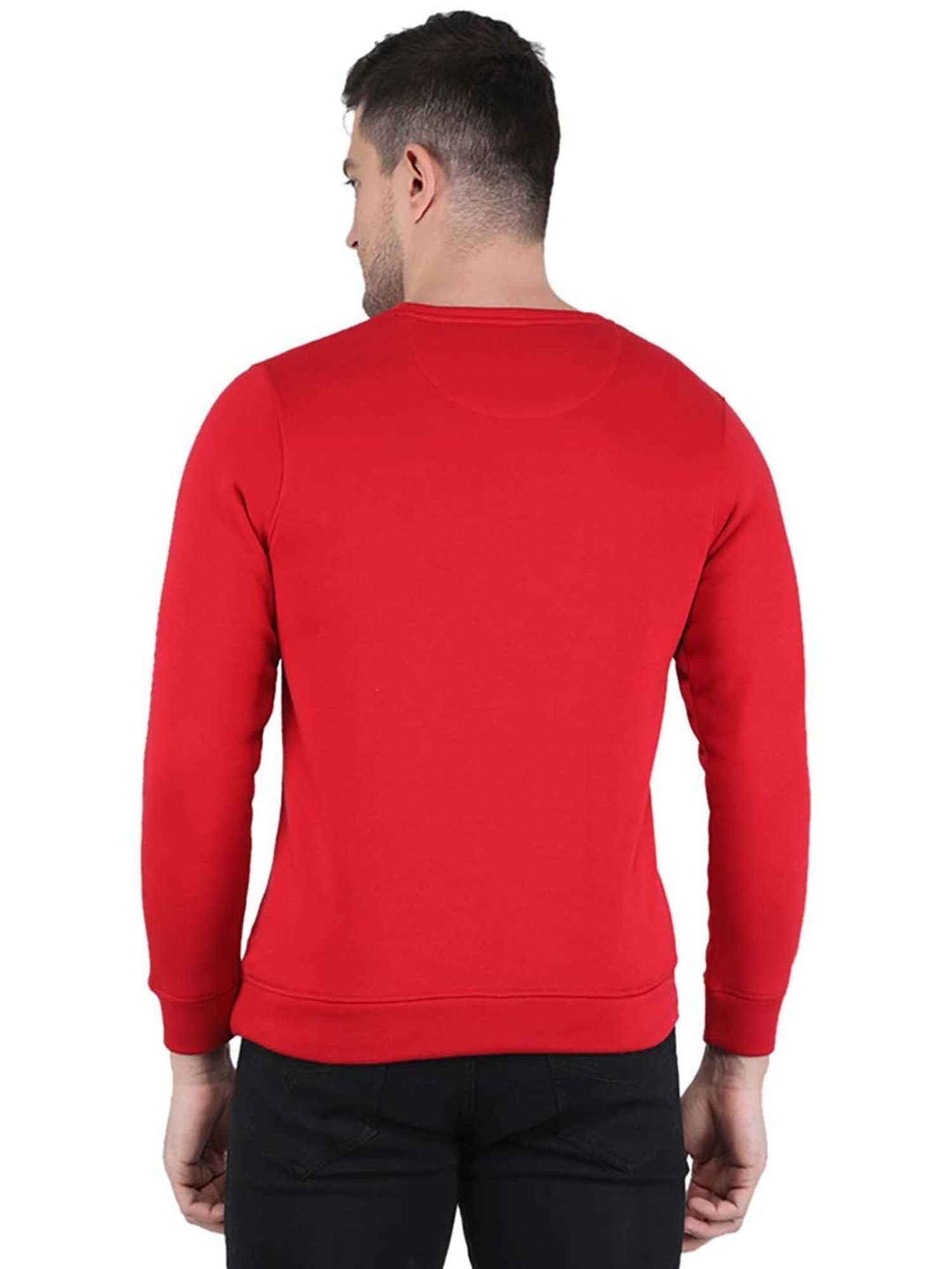 MOCA by Monte Carlo Red Regular Fit Printed Sweatshirt