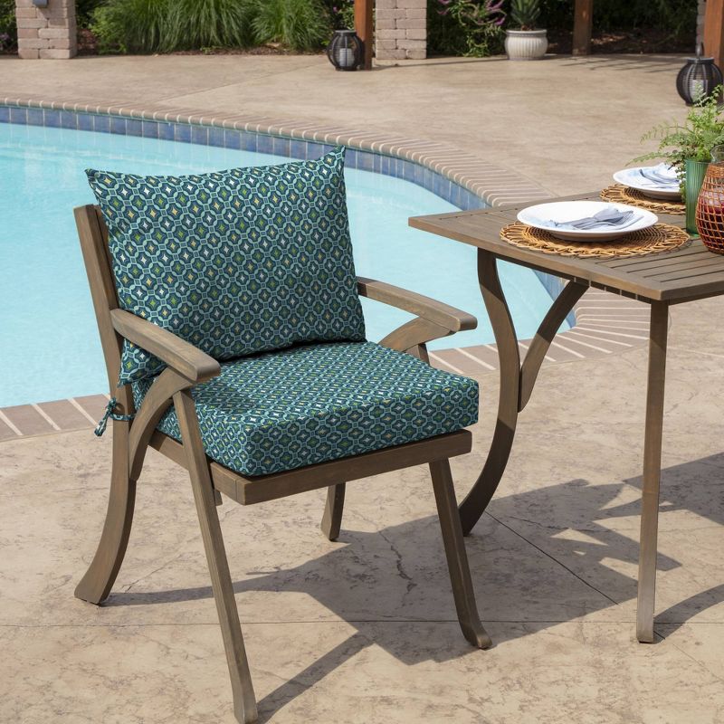 Arden Selections Outdoor Dining Chair Cushion Set Alana Tile