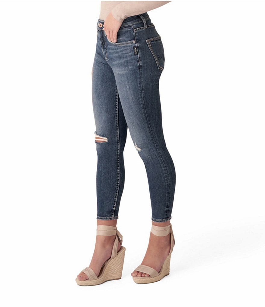 Celebrity Pink Destructed Cropped Skinny Jeans