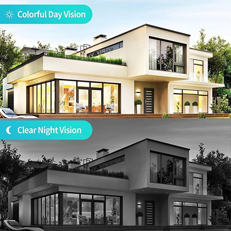 5MP PoE Security Camera System with 10 inch LCD Monitor, 8CH NVR 4Pcs Security Camera Outdoor with Night Vision, Waterproof, Motion Detection, Remote Access, No Hard Drive