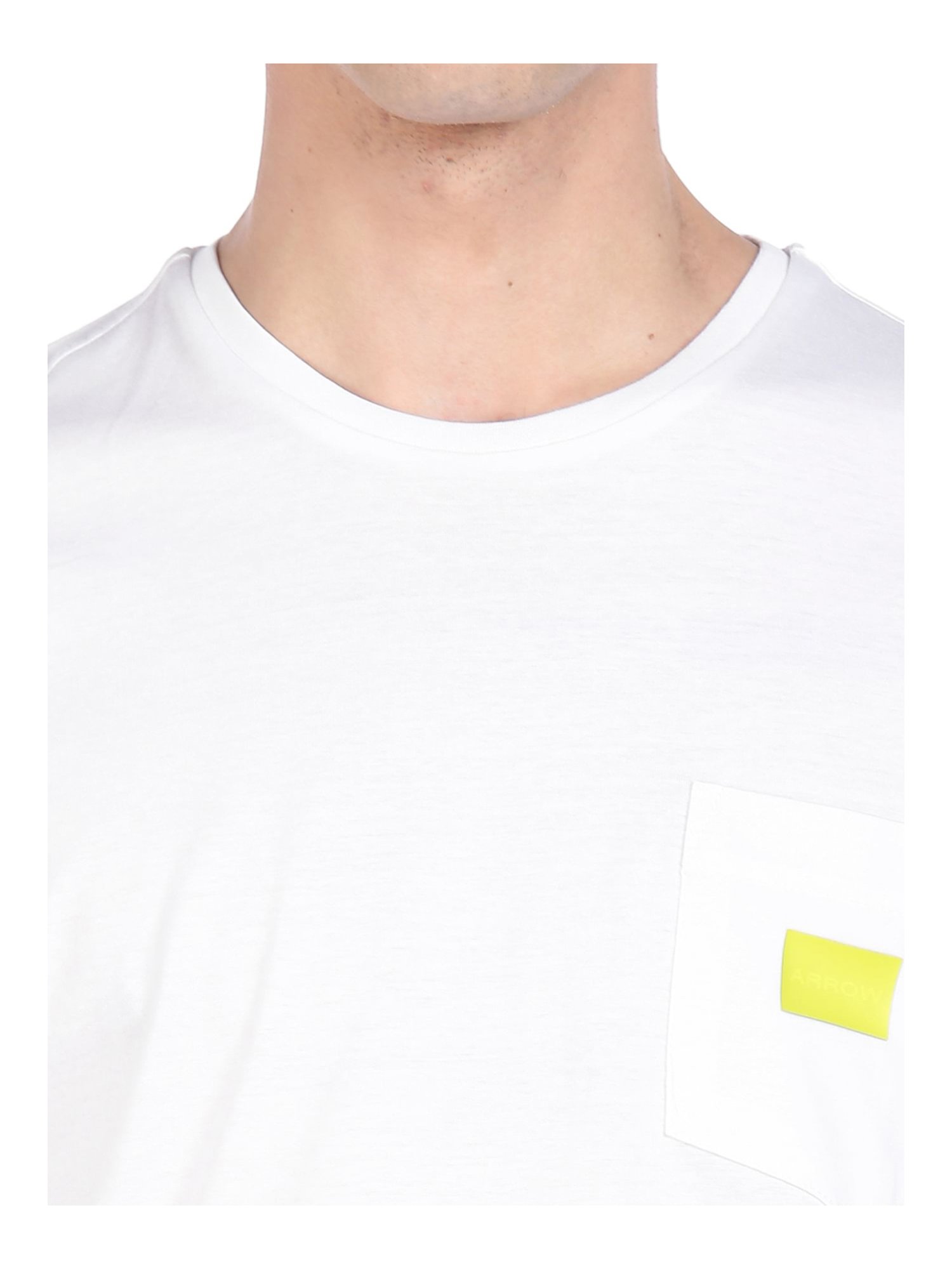 Arrow White Cotton Regular Fit T-Shirt