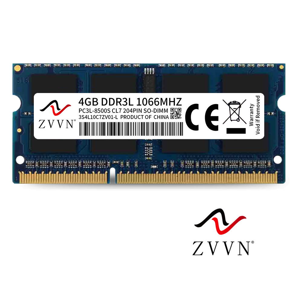 ZVVN 16GB Kit (4x 4GB) 204-Pin DDR3L 1066 (PC3L 8500) SO-DIMM RAM 1.35V Laptop Notebook Memory Model 3S4L10C7ZV04-L