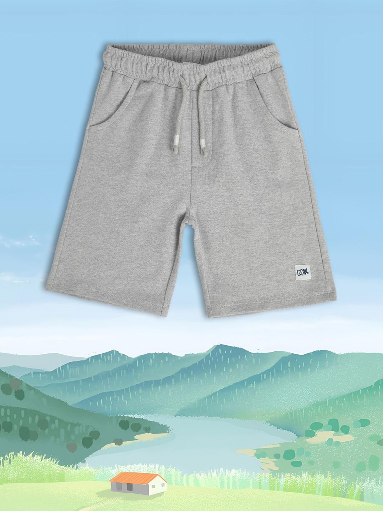 MINIKLUB Kids Grey Solid Shorts