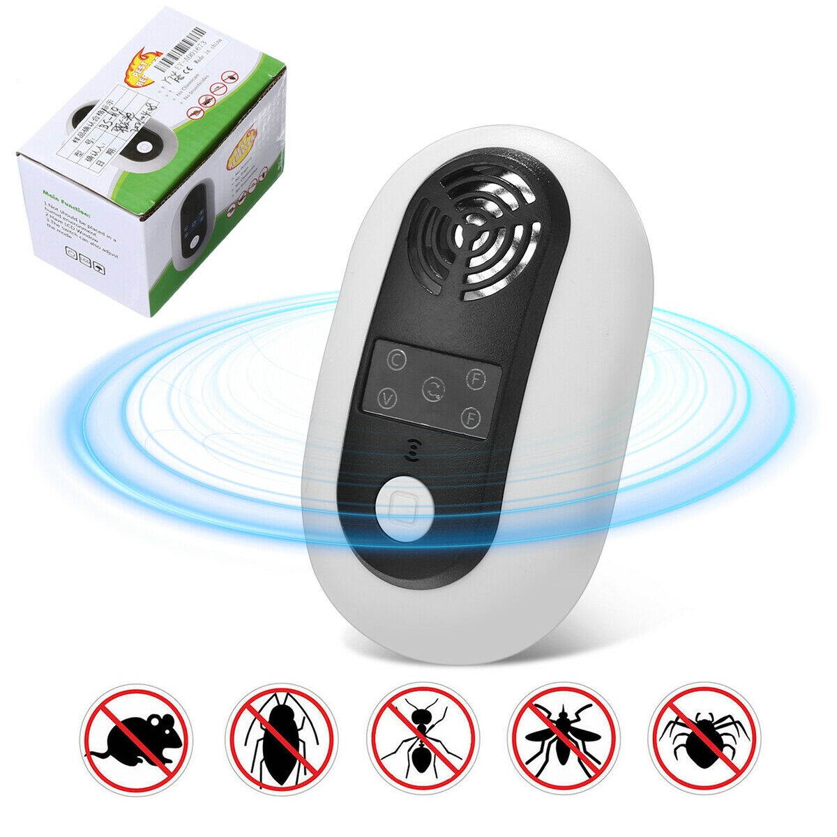 Electronic Ultrasonic Pest Repeller Rats Mosquito Bugs Cockroach Killer Reject