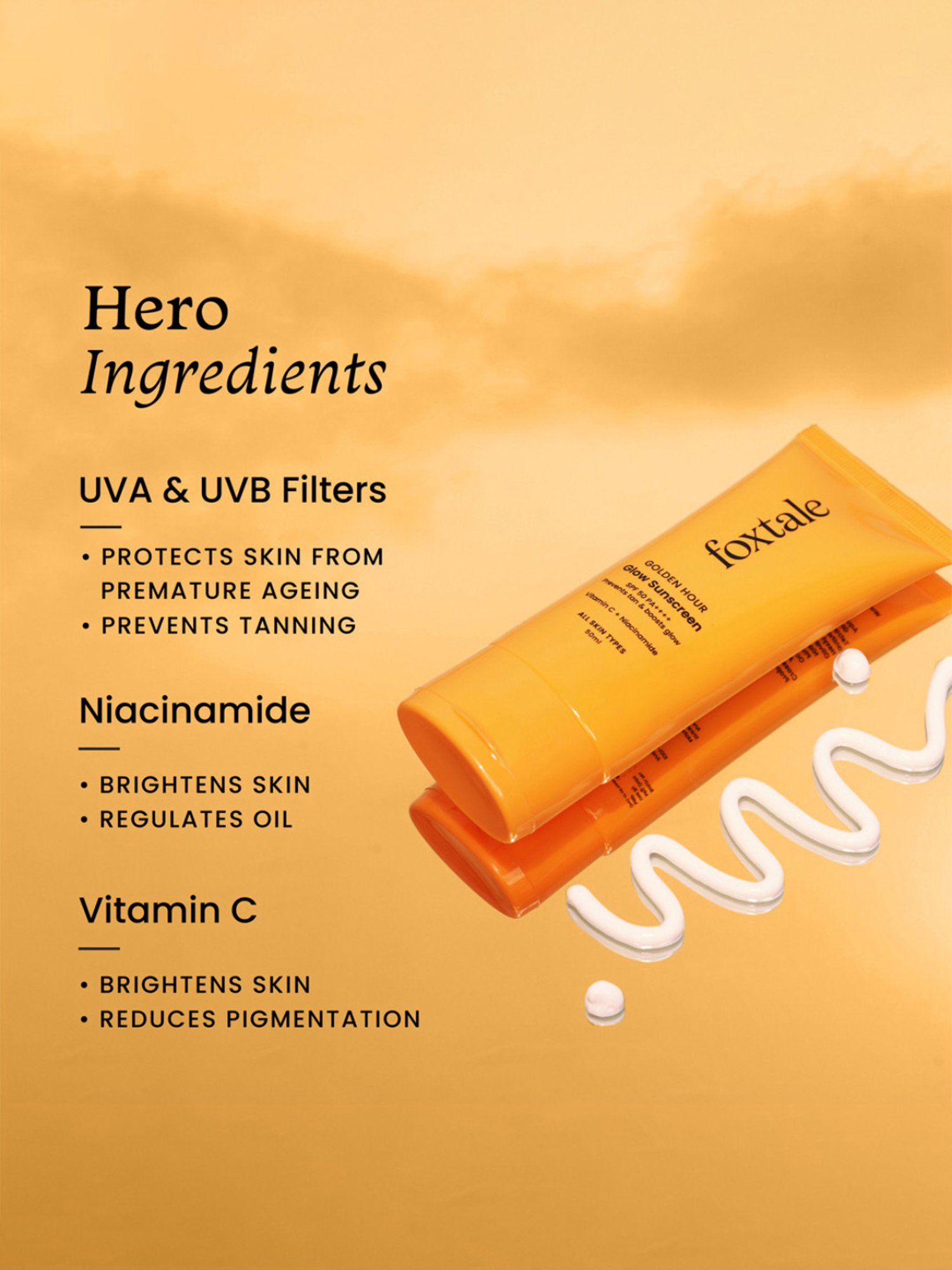 Essentials By Foxtale Daily Glow Sunscreen SPF 50 PA+++ - 50 ml