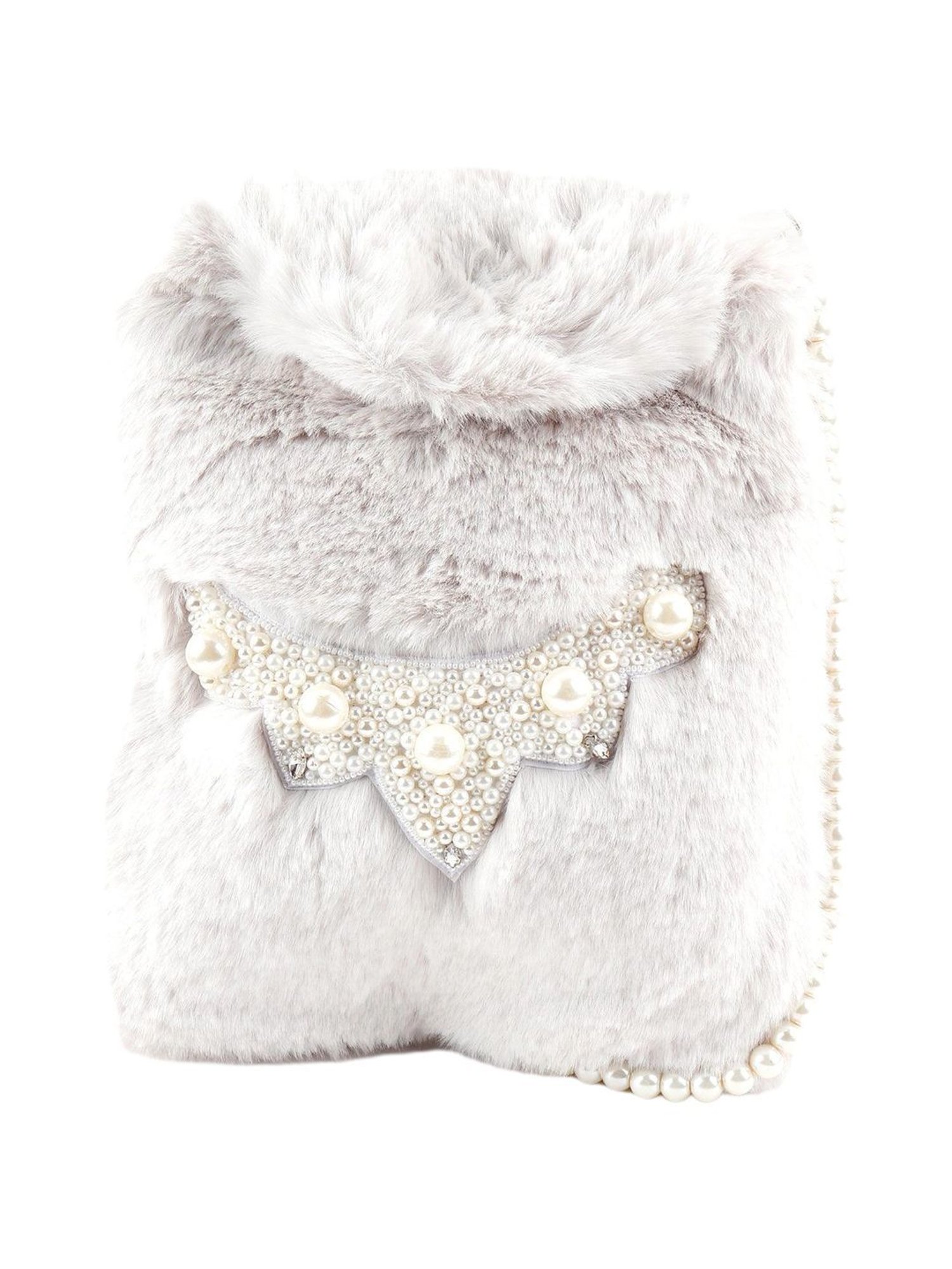 Odette White Embellished Sling Handbag