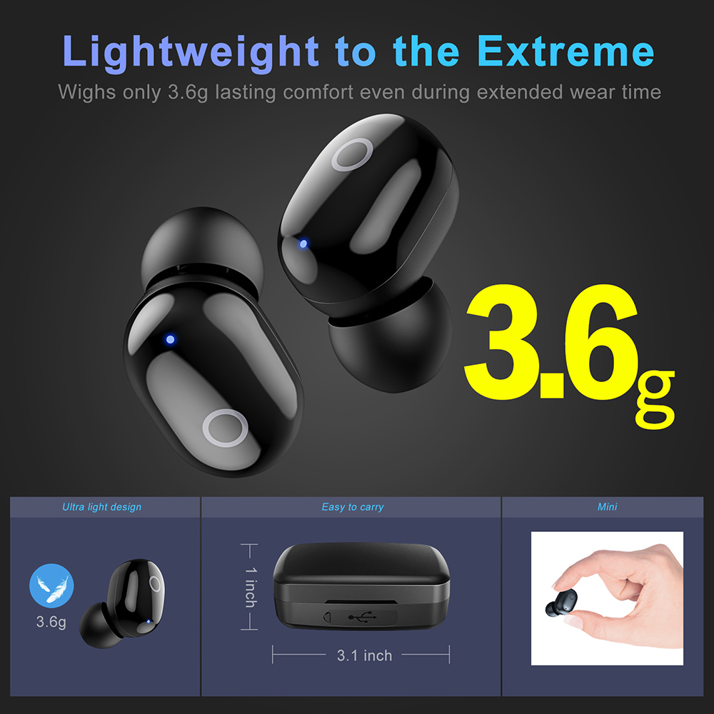 Wireless Earbuds Bluetooth 5.0 in-Ear Headphones, IPX7 Waterproof Earbuds with Portable LED Power Display Charging Case, with Smart Touch/Stereo Sound, Bluetooth Earbuds for Sports/Gaming/Music