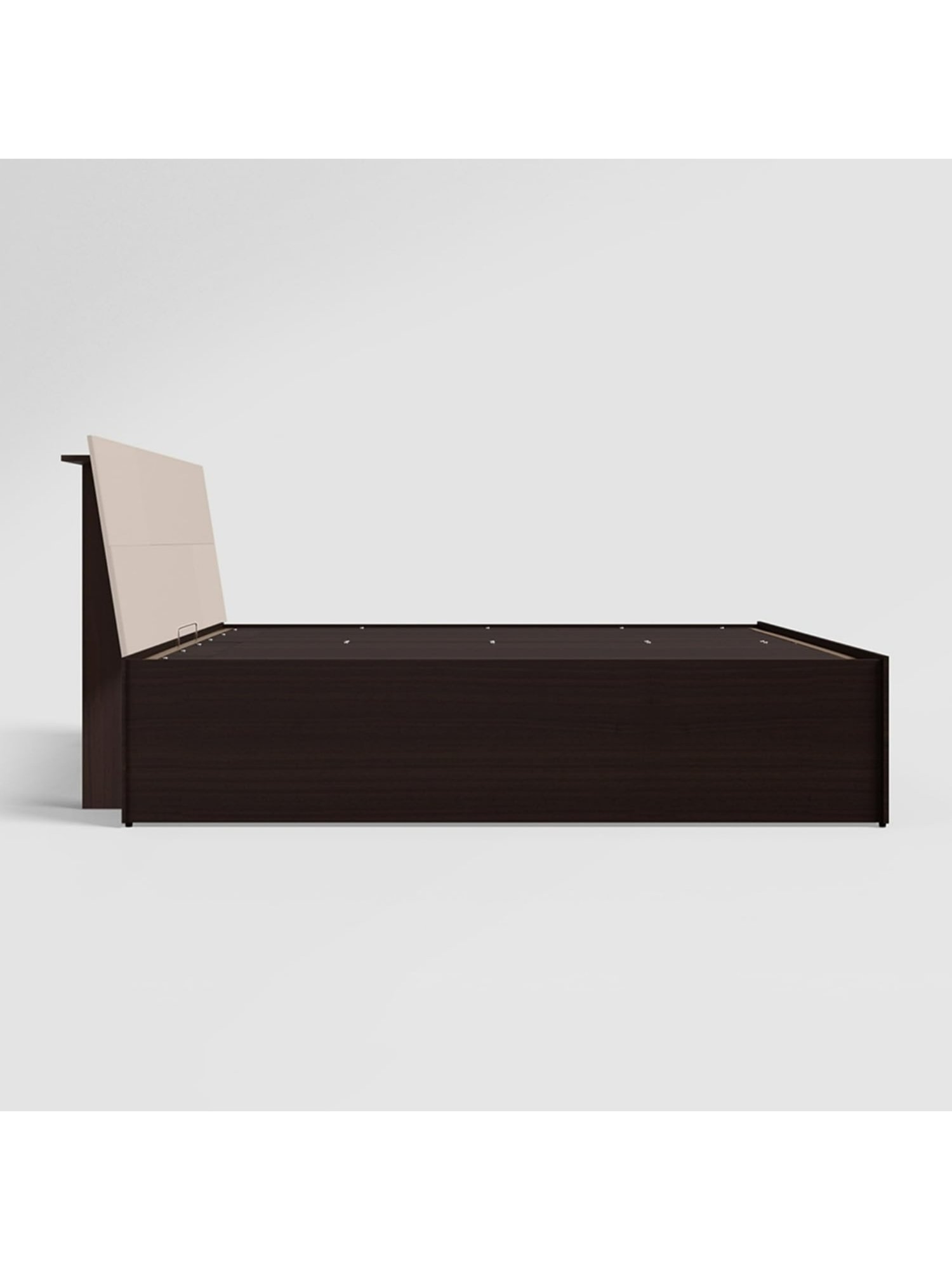 Godrej Interio Flutes Morf Cream Engineered Wood Queen Size Bed with Motorized Storage