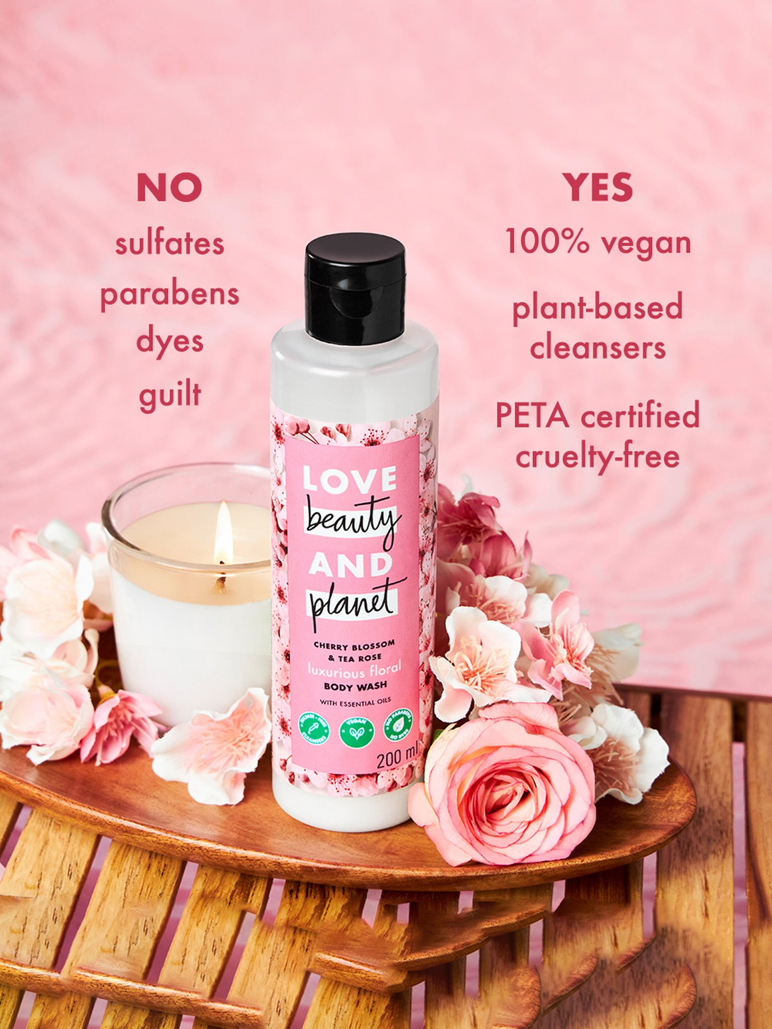 Love Beauty & Planet Cherry Blossom & Tea Rose Body Wash - 200 ml